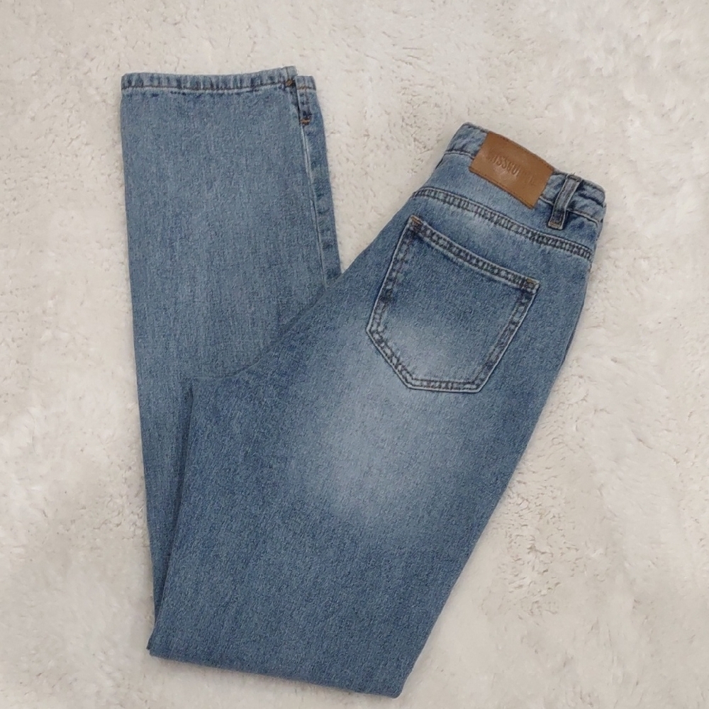 MISSGUIDED Classic Blue Distressed Women's Jeans - Picture 16 of 17